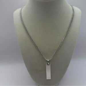 GUCCI Bar Necklace 925 Sterling Silver Double Beaded Ball Chain Necklace EUC